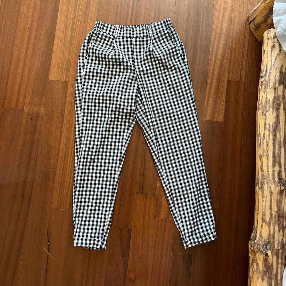 Bershka Black and White Crop Pants
